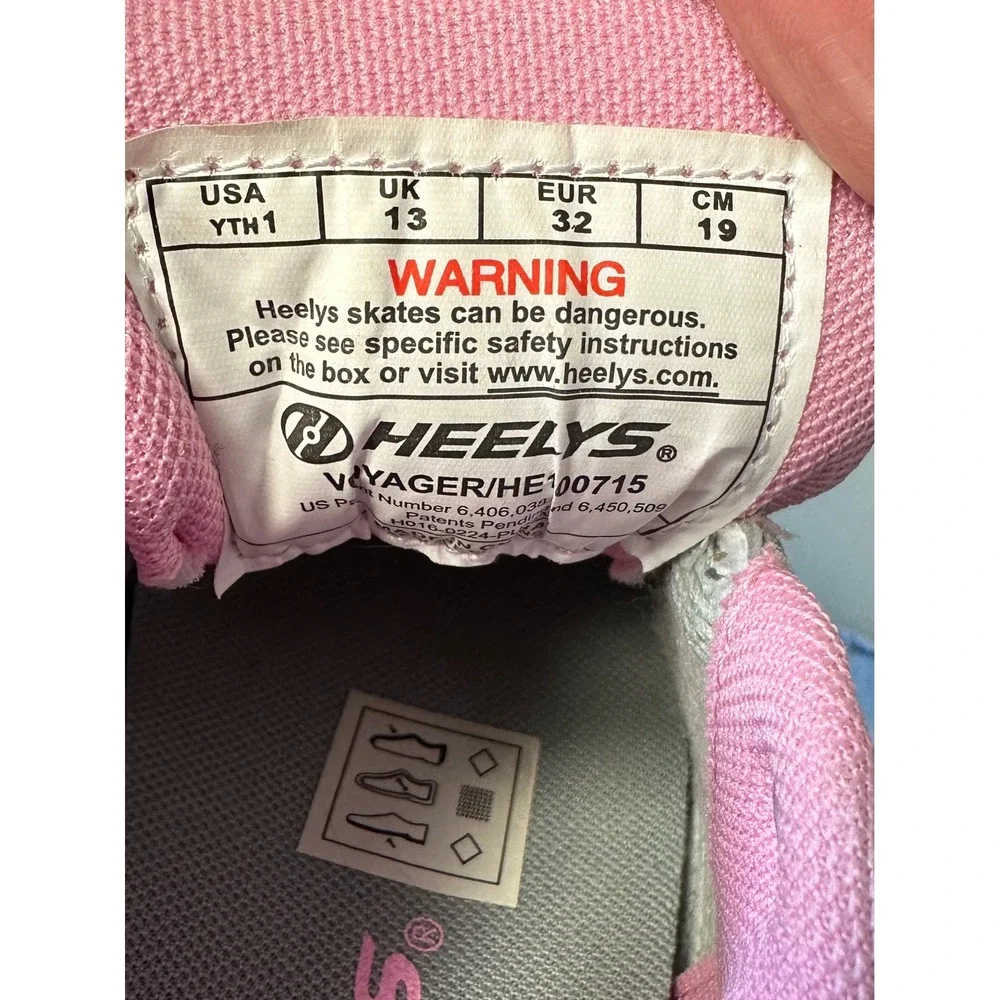 Heelys Voyager HE100715 Kids Grey Pink Skate Shoes Youth Size 1